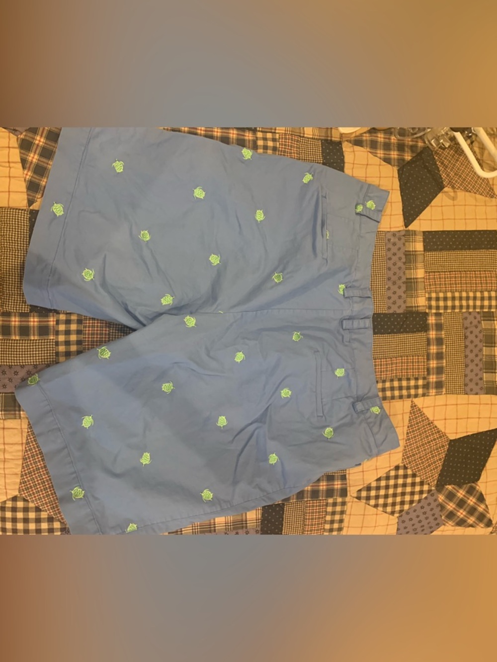 Talbots Light Blue Embroidered Green Turtle Women's Bermuda Shorts - Picture 3 of 9